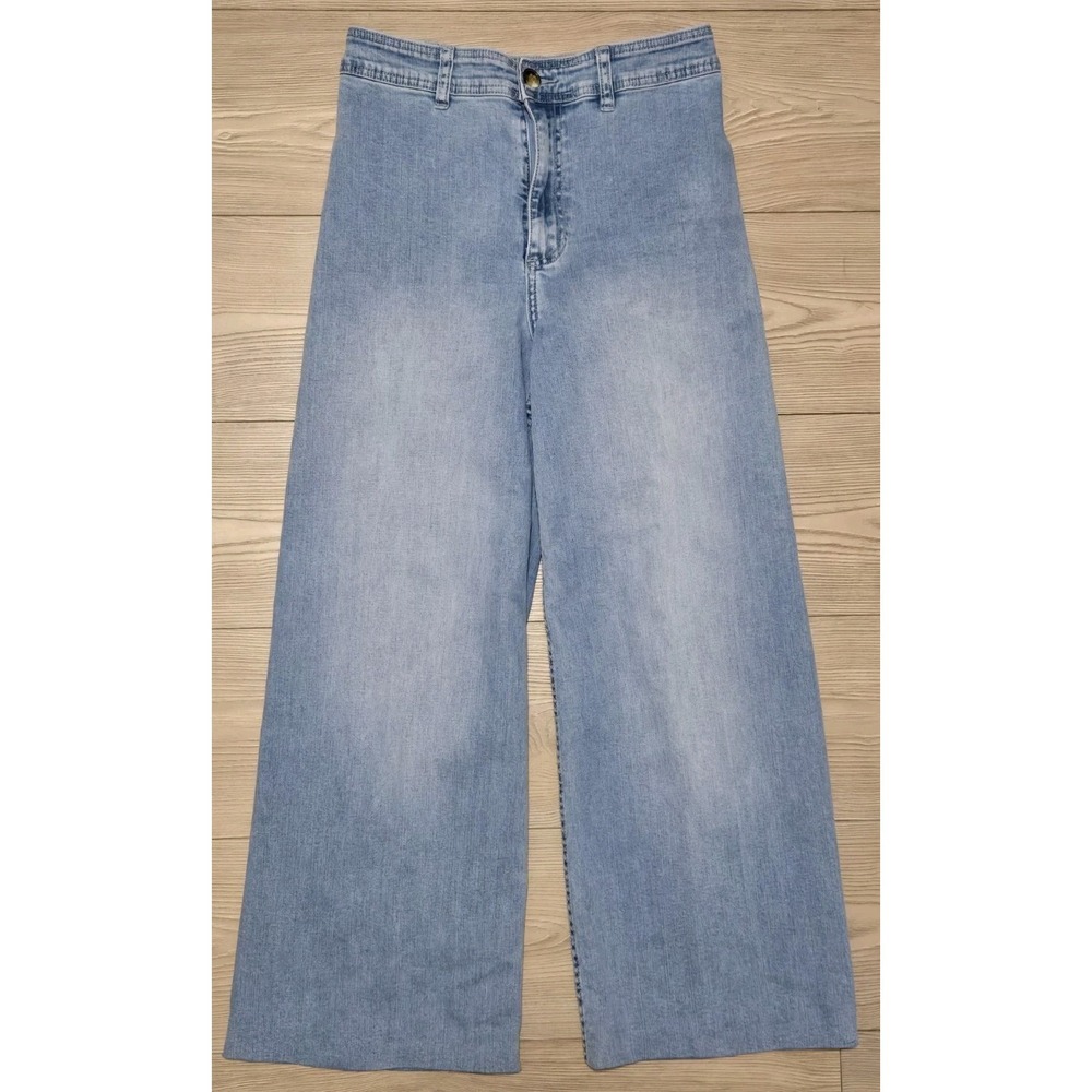 Women's Billabong Free Fall Wide-Leg Jeans Blue Size 27 Baggy Y2K Skate Cropped